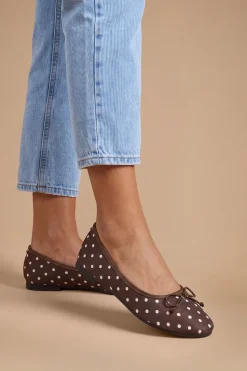 Ballerines Katerina En Satin À Pois Avec Nœud