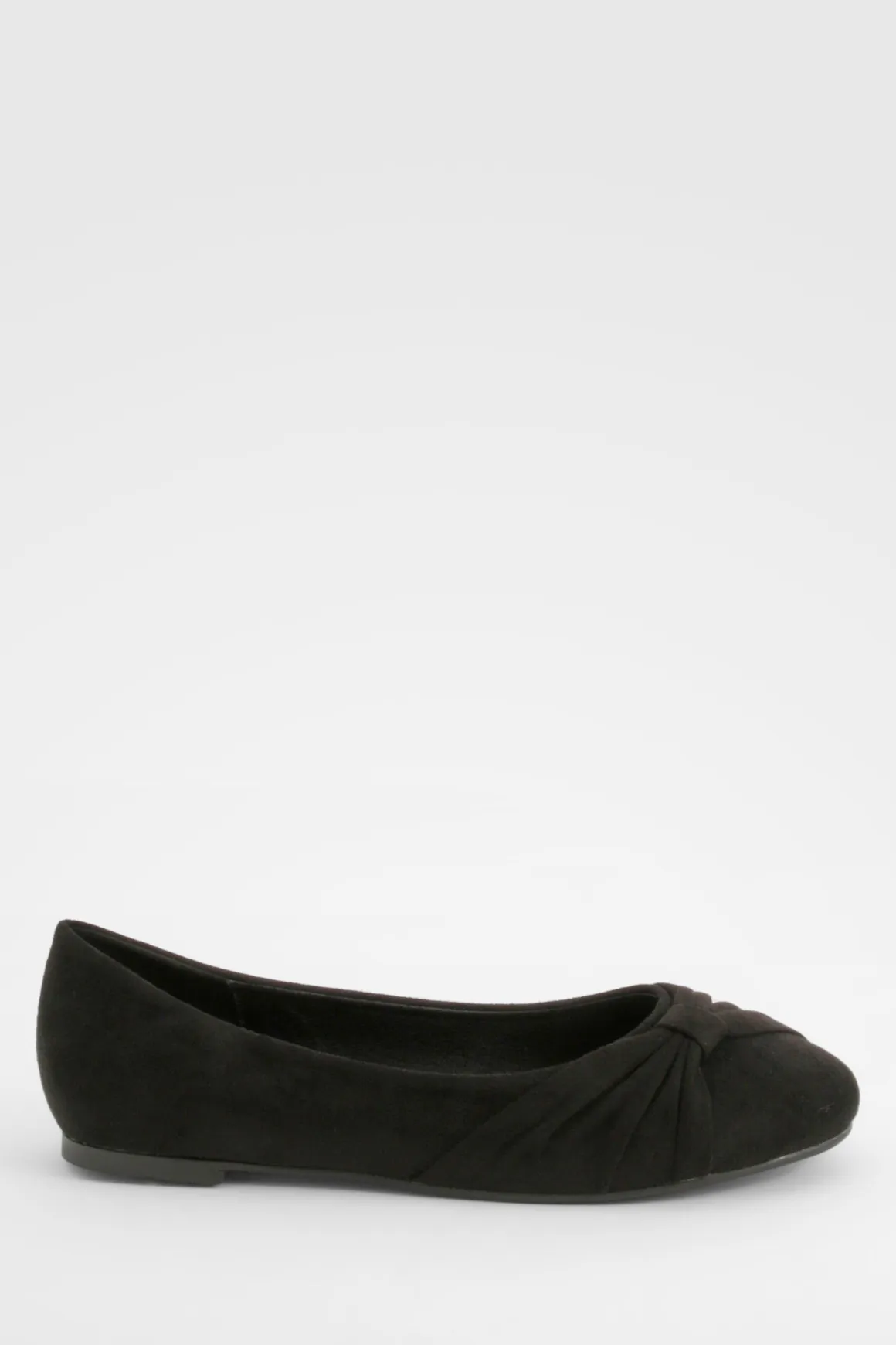 Ballerines à large coupe en daim synthétique avec détail torsadé