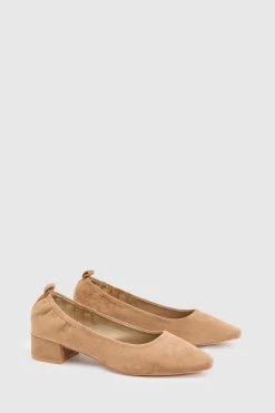 Ballerines Layla À Talon Bloc Bas En Synthétique Avec Dos Élastiqué