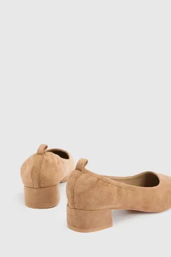 Ballerines Layla À Talon Bloc Bas En Synthétique Avec Dos Élastiqué