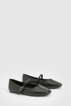boohoo Ballerines Mary Jane à ajustement large et bout carré< Ballerines|Ballerines