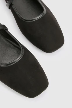Ballerines Mary Jane à bout carré en synthétique pour pieds larges