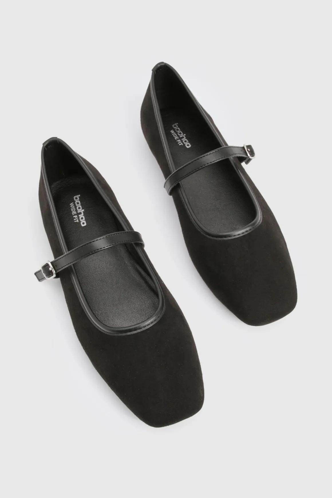 Ballerines Mary Jane à bout carré en synthétique pour pieds larges