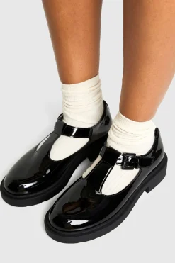 boohoo Ballerines Mary Jane à bride en T vernie< Chaussures Plates|Babies