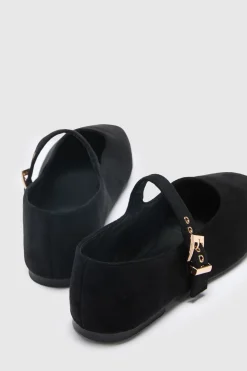 Ballerines Mary Jane À Coupe Large Avec Détail Boucle