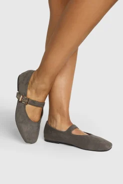 Ballerines Mary Jane Coupe Large Avec Détail Boucle