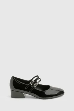 boohoo Ballerines Mary Jane à double lanière vernie< Chaussures Plates|Babies
