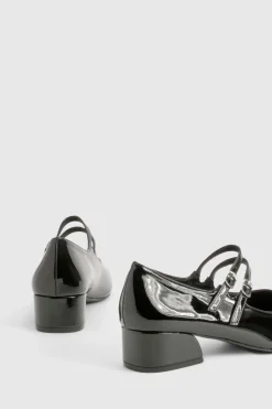 boohoo Ballerines Mary Jane à double lanière vernie< Chaussures Plates|Babies