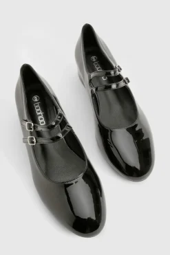 boohoo Ballerines Mary Jane à double lanière vernie< Chaussures Plates|Babies