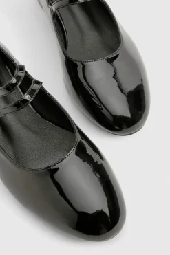 boohoo Ballerines Mary Jane à double lanière vernie< Chaussures Plates|Babies