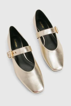 Ballerines Mary Jane à détail de boucle métallique