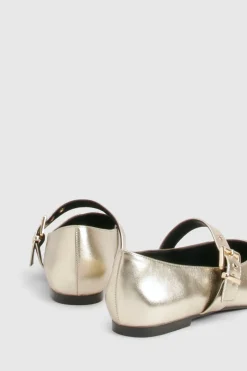 Ballerines Mary Jane à détail de boucle métallique