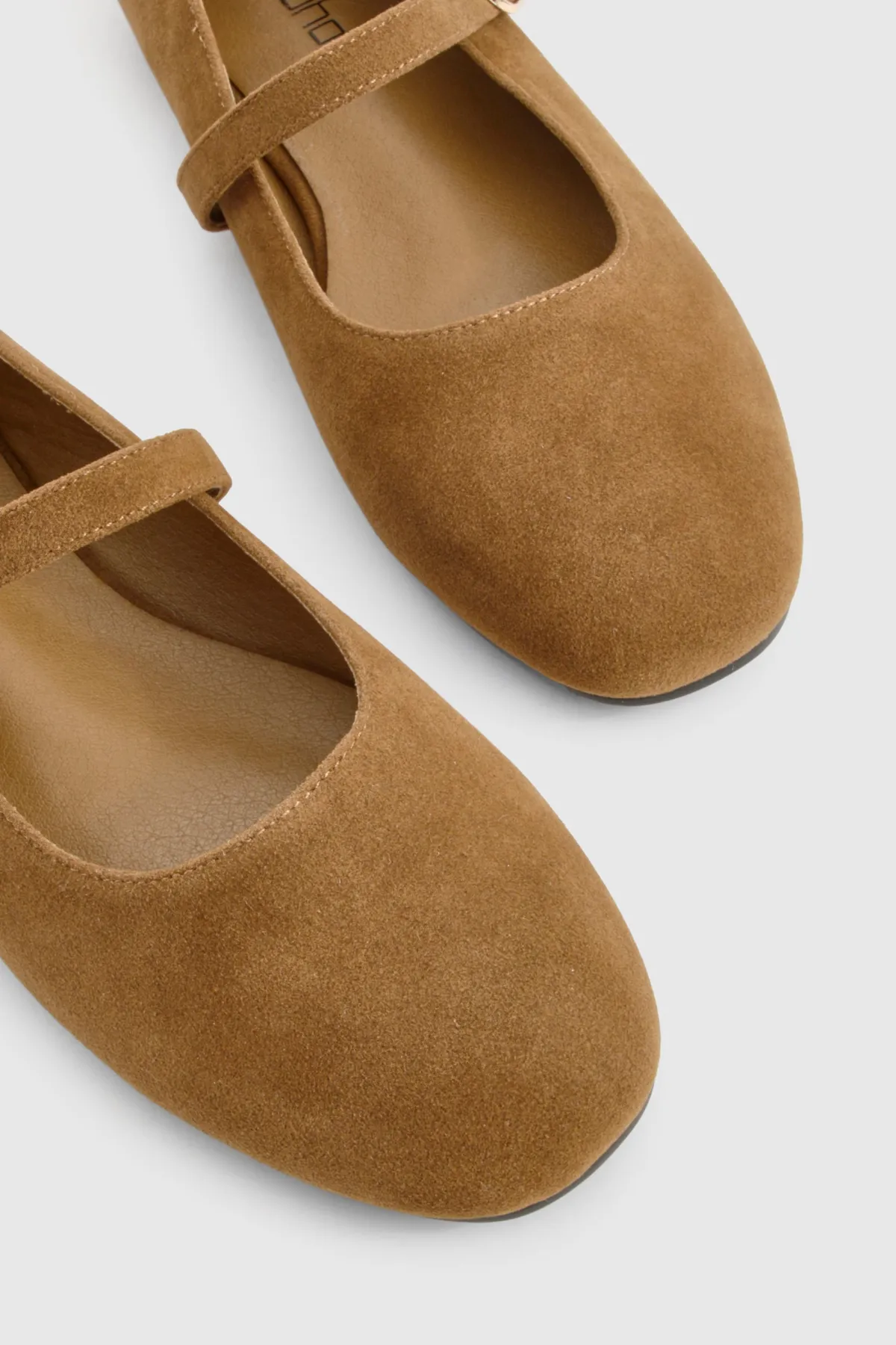 boohoo Ballerines Mary Jane en suédé synthétique à coupe large< Ballerines|Chaussures Plates