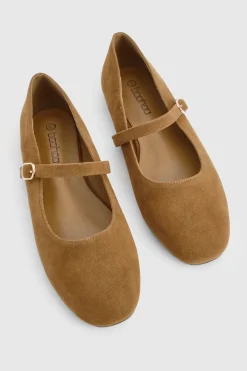 boohoo Ballerines Mary Jane en suédé synthétique à coupe large< Ballerines|Chaussures Plates