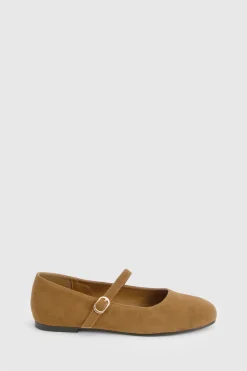 boohoo Ballerines Mary Jane en suédé synthétique à coupe large< Ballerines|Chaussures Plates