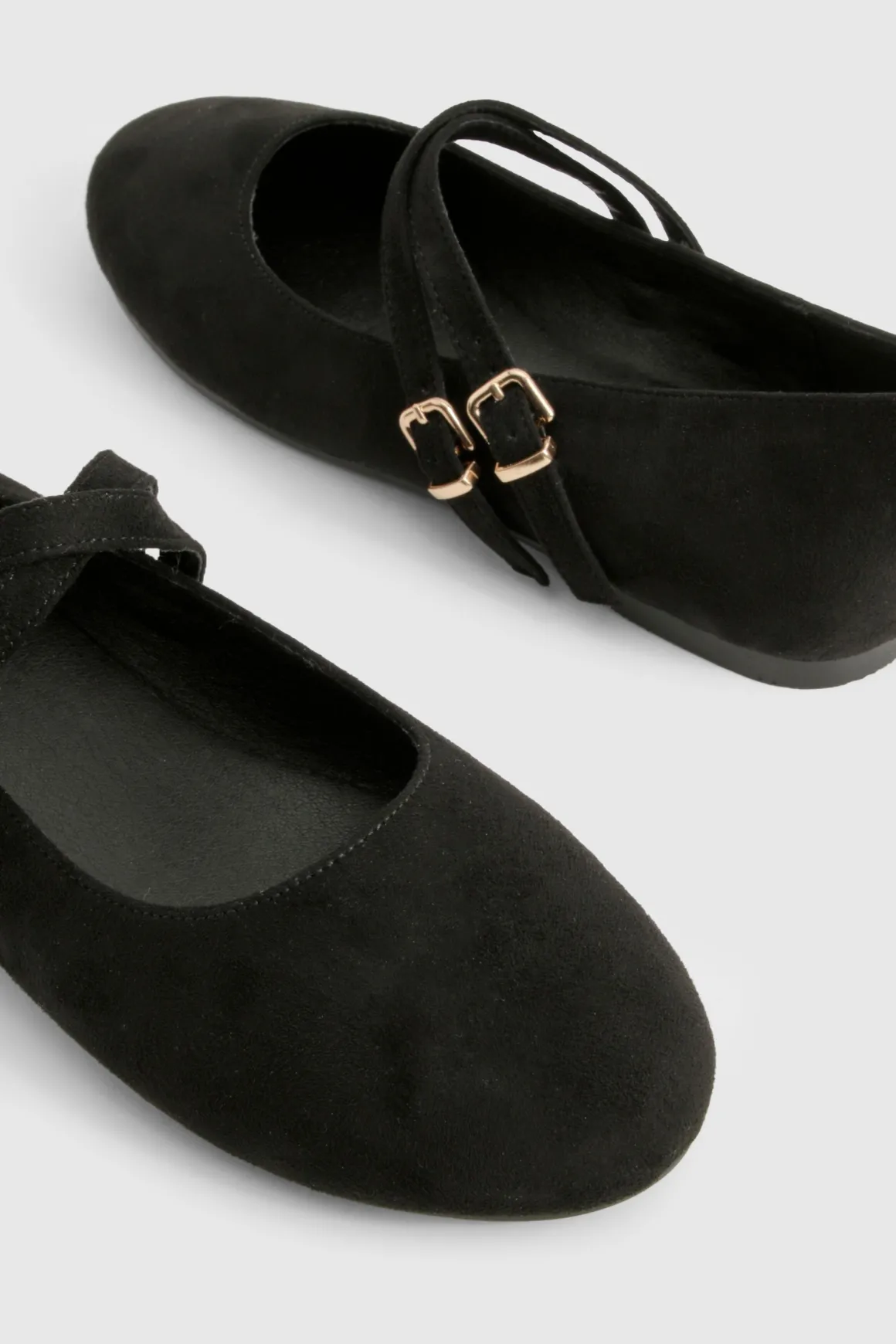 Ballerines Mary Jane en synthétique-suédé à coupe large