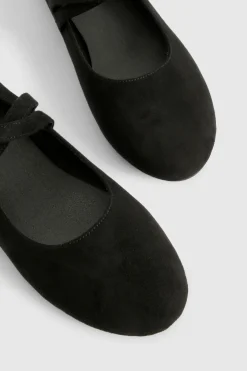 Ballerines Mary Jane en synthétique-suédé à coupe large