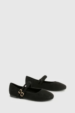 Ballerines Mary Jane en synthétique-suédé à coupe large