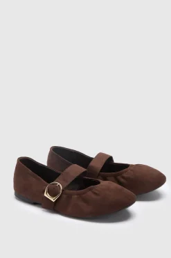 Ballerines Mary Jane Froncées Coupe Large