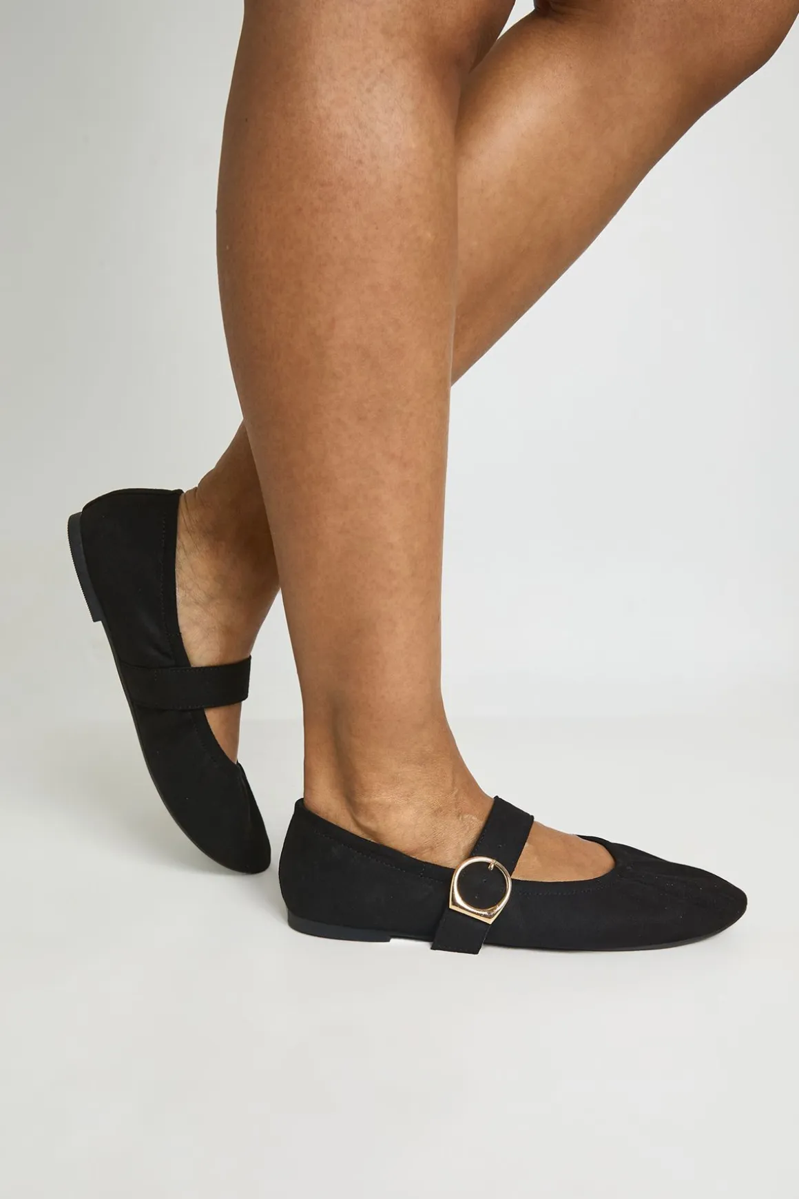 Ballerines Mary Jane Froncées Coupe Large