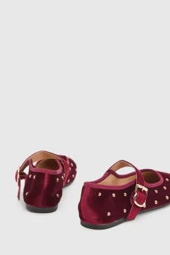 Dorothy Perkins Ballerines Mary Jane Jaz En Velours À Clous< Chaussures Plates|Babies