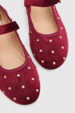 Dorothy Perkins Ballerines Mary Jane Jaz En Velours À Clous< Chaussures Plates|Babies