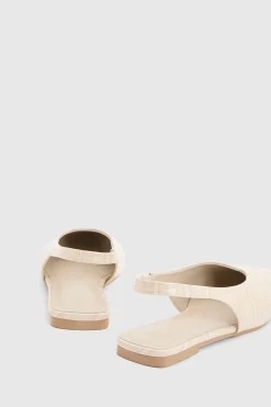 boohoo Ballerines Plates À Bout Pointu Et Bride Arrière À Effet Croco< Chaussures Plates