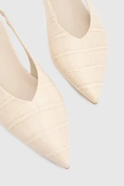 boohoo Ballerines Plates À Bout Pointu Et Bride Arrière À Effet Croco< Chaussures Plates