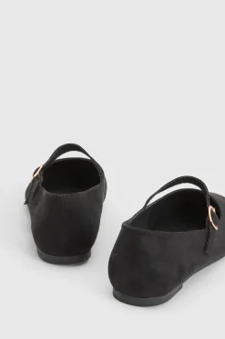 Ballerines Plates En Synthétique Avec Bride Détaillée