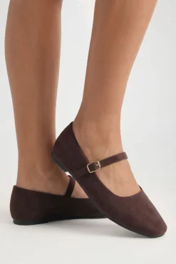 Ballerines Plates En Synthétique Avec Détail De Bride