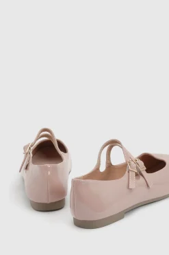 Ballerines Plates Shirley En Synthétiquecuir Verni À Double Boucle