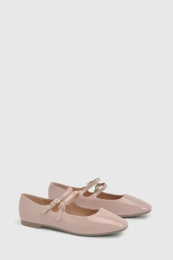 Ballerines Plates Shirley En Synthétiquecuir Verni À Double Boucle