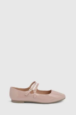 Ballerines Plates Shirley En Synthétiquecuir Verni À Double Boucle