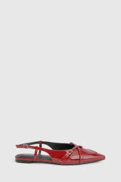 Ballerines Pointues à Détail de Sangles Croisées