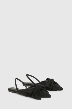 boohoo Ballerines Pointues à Nœud en synthétique Coupe Large< Chaussures Plates