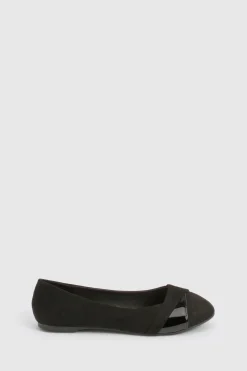 Ballerines pour pieds larges à devant torsadé