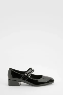 boohoo Ballerines vernies à brides matelassées - Pointure large< Looks De Rentrée|Chaussures Plates