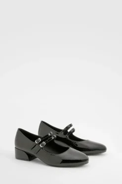 boohoo Ballerines vernies à brides matelassées - Pointure large< Looks De Rentrée|Chaussures Plates