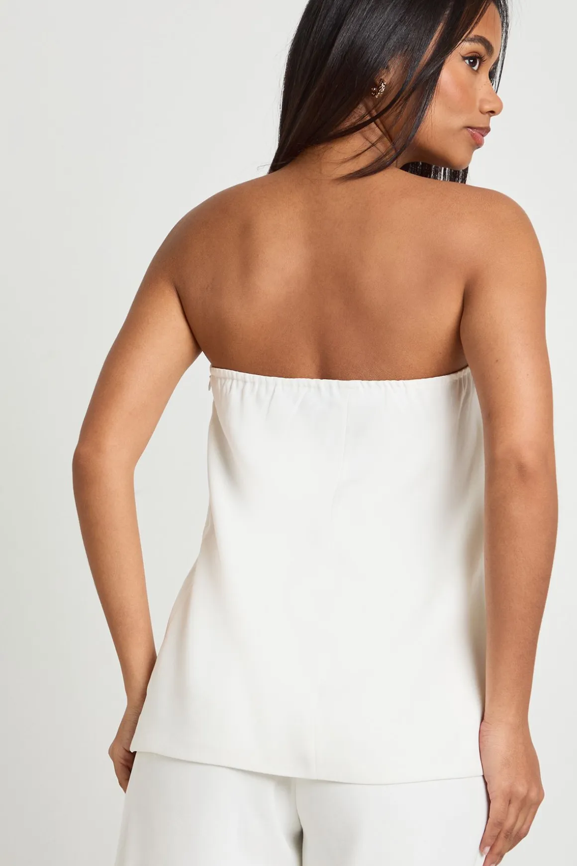 Bandeau Ajusté Long Avec Détail Boutonné
