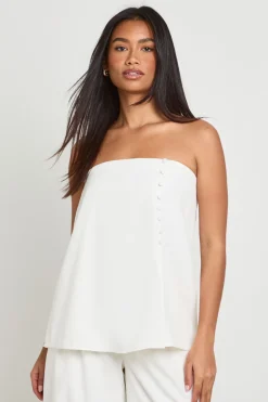 Bandeau Ajusté Long Avec Détail Boutonné