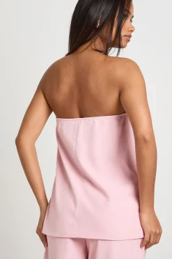 boohoo Bandeau Ajusté Long Avec Détail Boutons<Femme Tailleurs|Tops