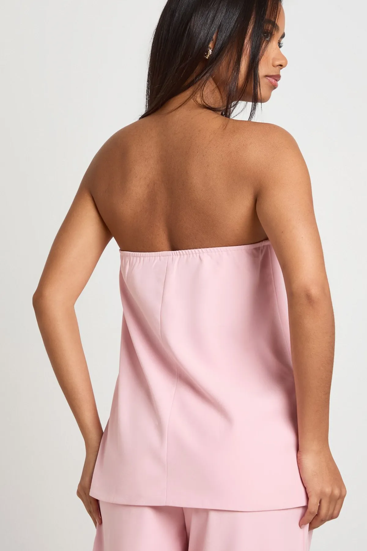 boohoo Bandeau Ajusté Long Avec Détail Boutons<Femme Tailleurs|Tops