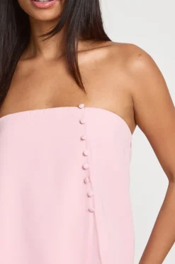boohoo Bandeau Ajusté Long Avec Détail Boutons<Femme Tailleurs|Tops