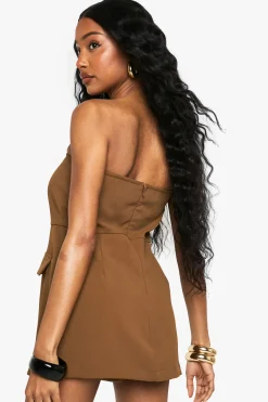 Bandeau Button Detail Playsuit