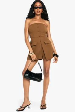 Bandeau Button Detail Playsuit