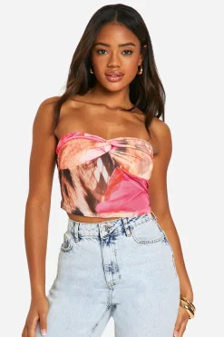 boohoo Bandeau en maille imprimé animal<Femme Tops
