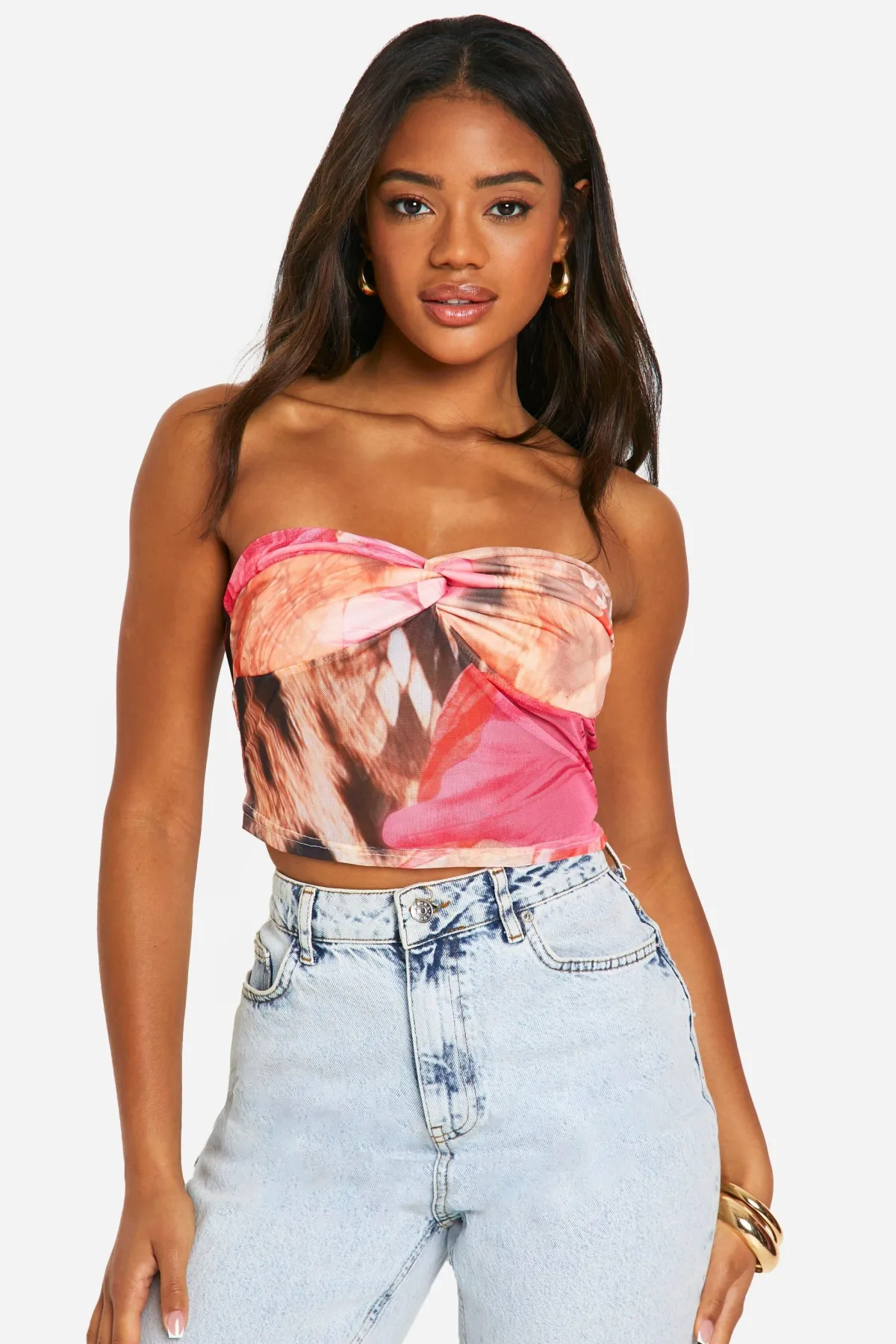boohoo Bandeau en maille imprimé animal<Femme Tops