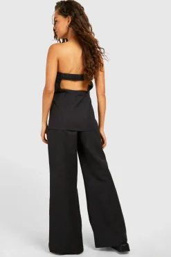 Bandeau Longline Look Lin et Pantalon à Jambe Évasée