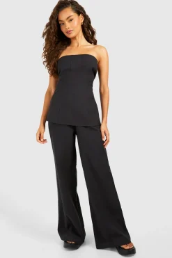 Bandeau Longline Look Lin et Pantalon à Jambe Évasée
