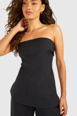 Bandeau Longline Look Lin et Pantalon à Jambe Évasée